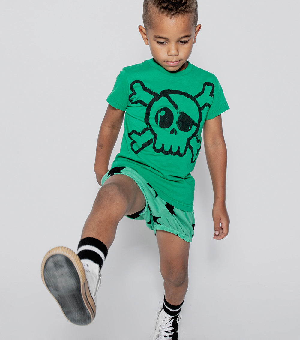 NUNUNU Moss Green Mega Skull T-Shirt