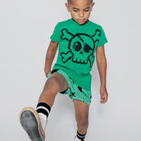 NUNUNU Moss Green Mega Skull T-Shirt