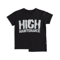NUNUNU Black Unbalanced T-Shirt