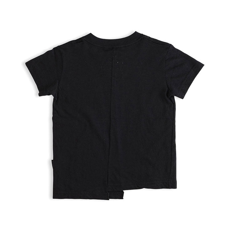 NUNUNU Black Unbalanced T-Shirt