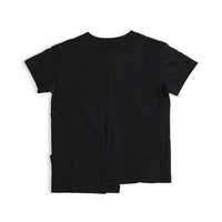 NUNUNU Black Unbalanced T-Shirt