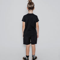 NUNUNU Black Unbalanced T-Shirt