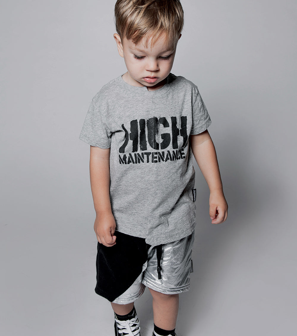 NUNUNU Heather Grey Unbalanced T-Shirt