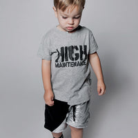 NUNUNU Heather Grey Unbalanced T-Shirt