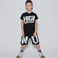 NUNUNU Black Unbalanced T-Shirt