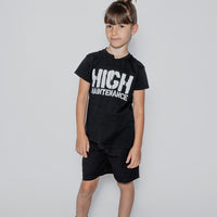 NUNUNU Black Unbalanced T-Shirt