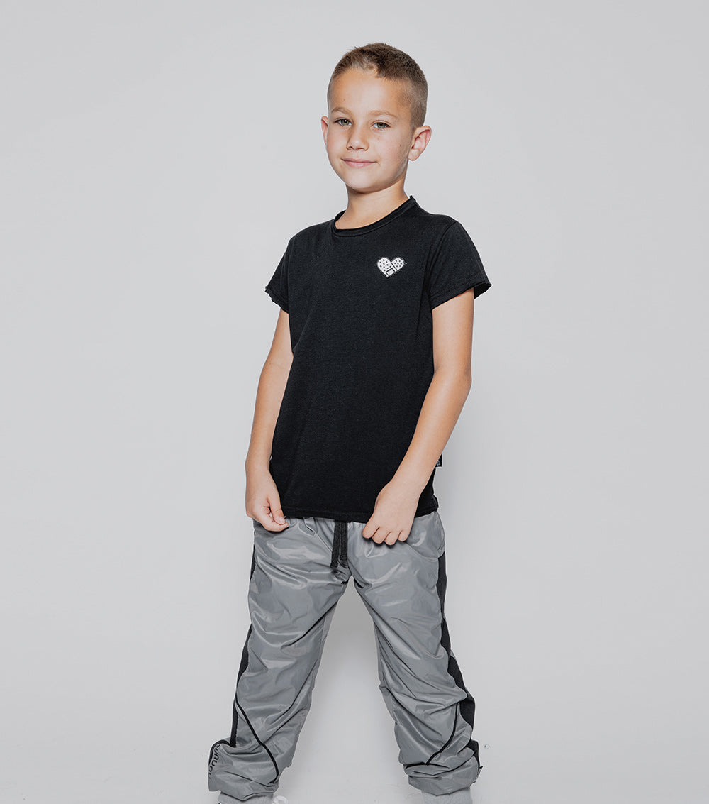 NUNUNU Black Bandaid Heart Patch T-Shirt
