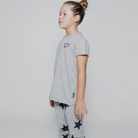 NUNUNU Heather Grey Bandaid Heart Patch T-Shirt