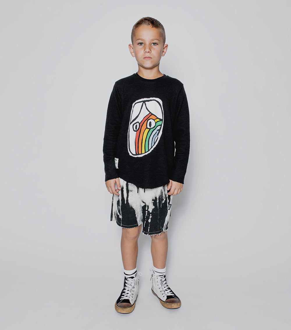 NUNUNU Black Rainbow Dude Patch Shirt