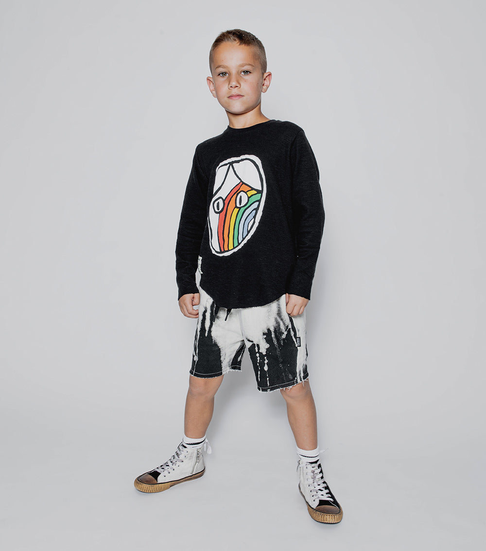 NUNUNU Black Rainbow Dude Patch Shirt