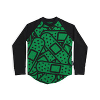 NUNUNU Green Bandaid Baseball Shirt