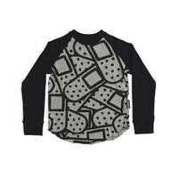 NUNUNU Heather Grey Bandaid Baseball Shirt