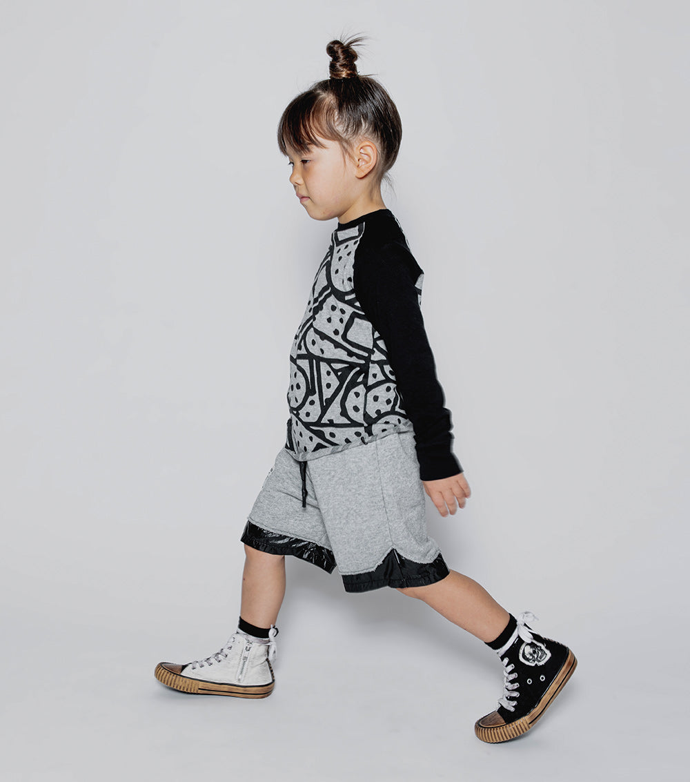 NUNUNU Heather Grey Bandaid Baseball Shirt