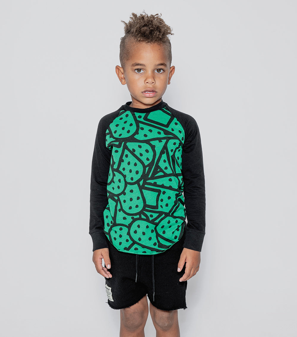 NUNUNU Green Bandaid Baseball Shirt