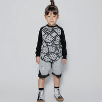 NUNUNU Heather Grey Bandaid Baseball Shirt