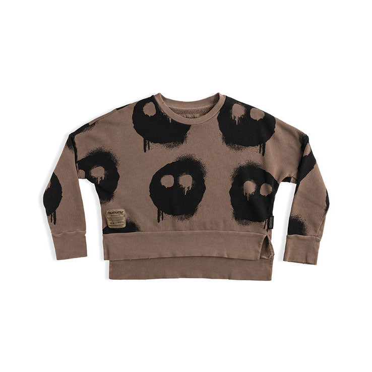 NUNUNU Earth Brown Melting Masks Box Sweatshirt
