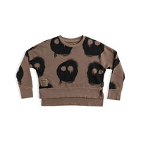 NUNUNU Earth Brown Melting Masks Box Sweatshirt