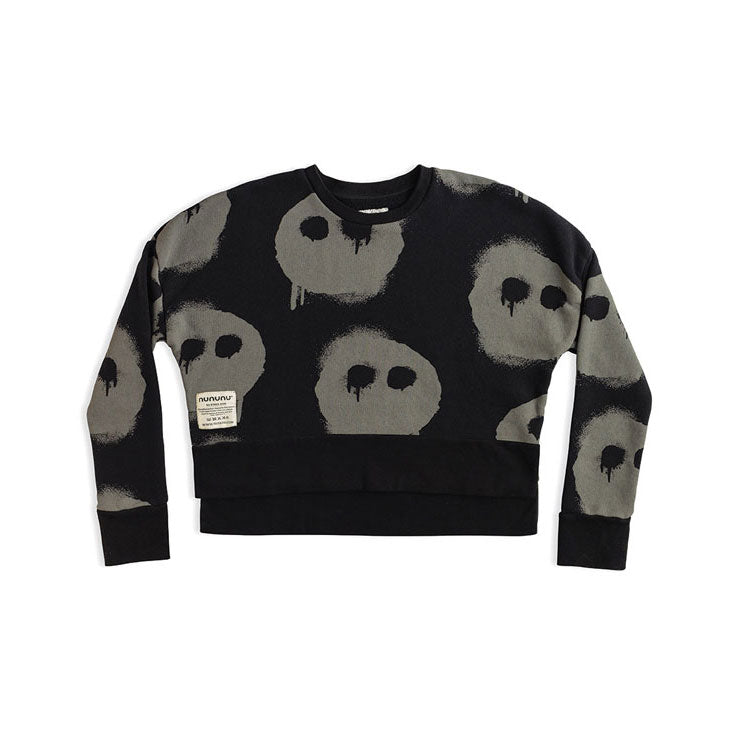 NUNUNU Black Melting Masks Box Sweatshirt