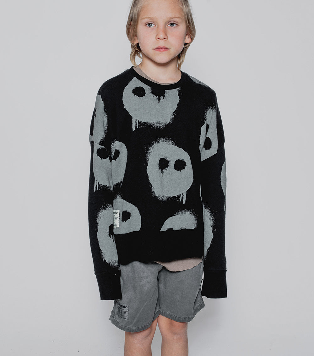 NUNUNU Black Melting Masks Box Sweatshirt