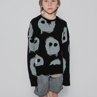 NUNUNU Black Melting Masks Box Sweatshirt