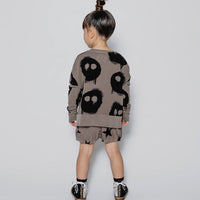 NUNUNU Earth Brown Melting Masks Box Sweatshirt