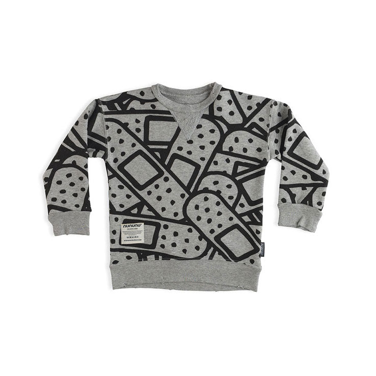 NUNUNU Heather Grey Bandaid Sweatshirt