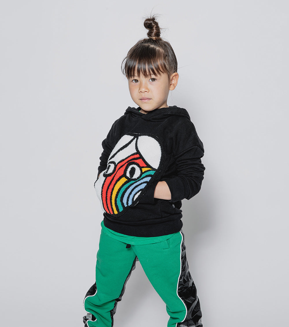 NUNUNU Black Rainbow Dude Patch Hoodie