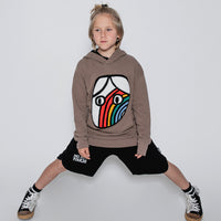 NUNUNU Earth Brown Rainbow Dude Patch Hoodie