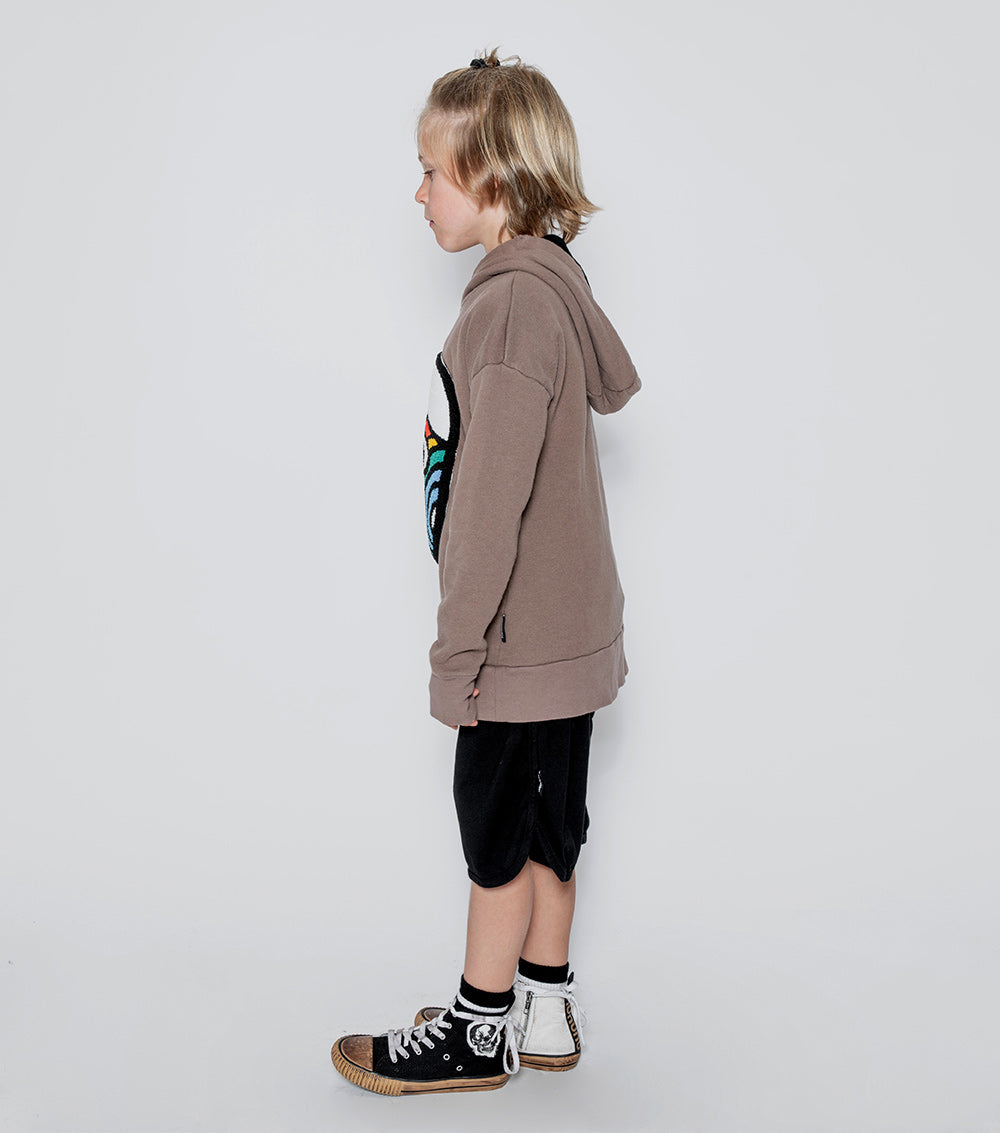 NUNUNU Earth Brown Rainbow Dude Patch Hoodie
