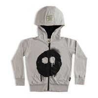 NUNUNU Ice Grey Melting Mask Light Zip Hoodie
