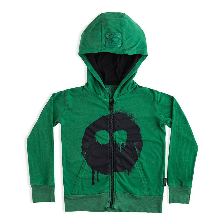 NUNUNU Moss Green Melting Mask Light Zip Hoodie