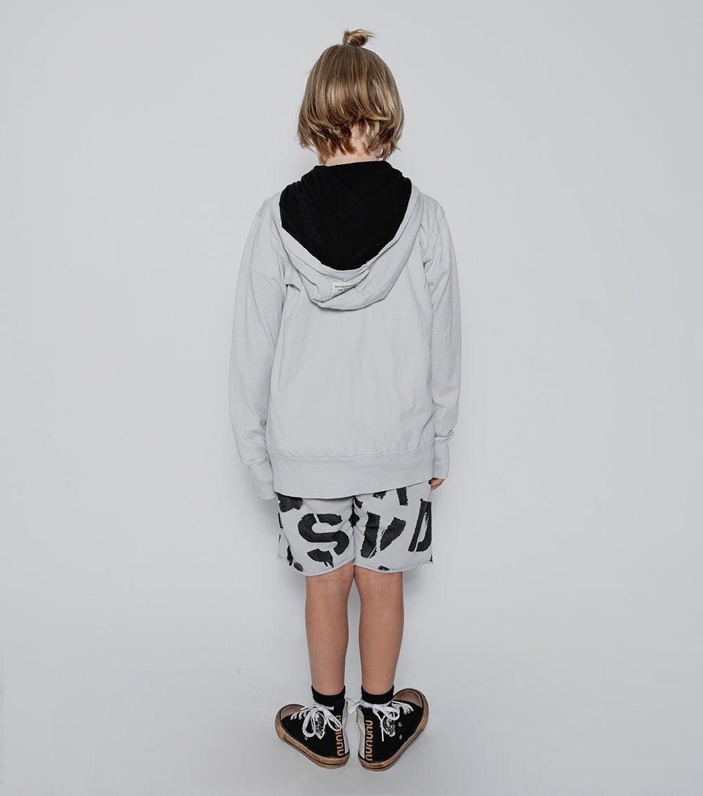 NUNUNU Ice Grey Melting Mask Light Zip Hoodie