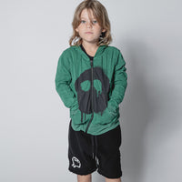 NUNUNU Moss Green Melting Mask Light Zip Hoodie