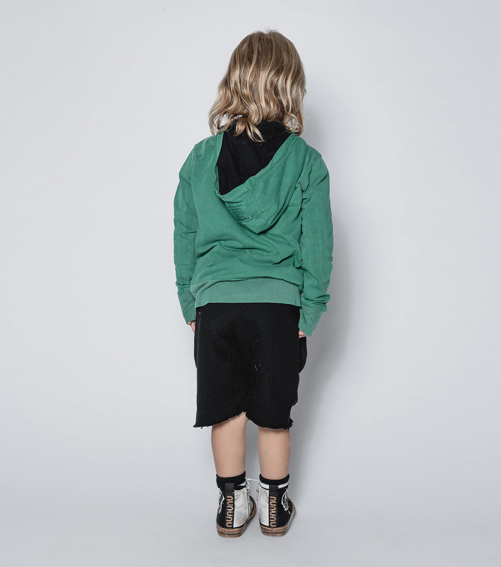 NUNUNU Moss Green Melting Mask Light Zip Hoodie