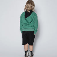 NUNUNU Moss Green Melting Mask Light Zip Hoodie