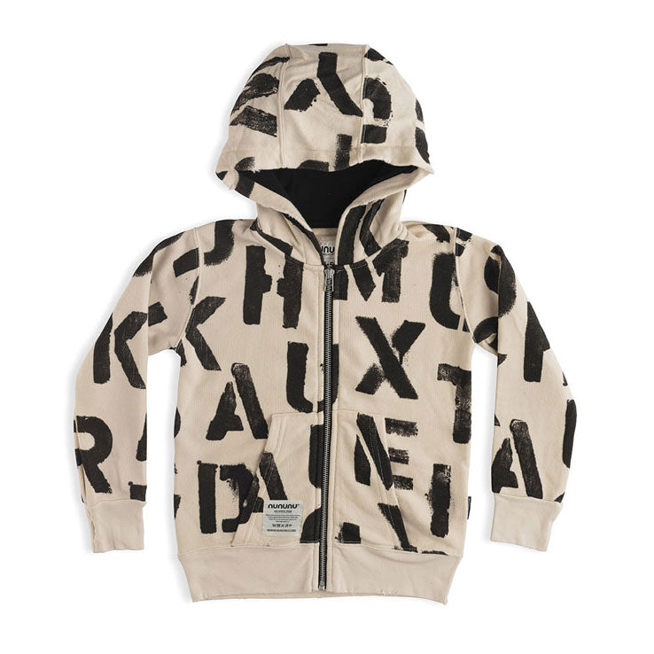 NUNUNU Natural Abc Zip Hoodie