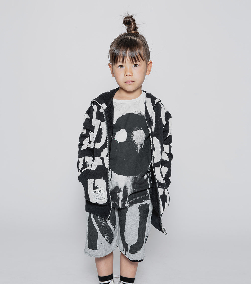 NUNUNU Black Abc Zip Hoodie
