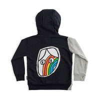 NUNUNU Hthr Grey/Black Rainbow Dude Patch Zip Hoodie