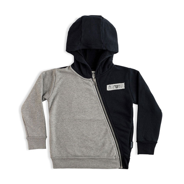 NUNUNU Hthr Grey/Black Rainbow Dude Patch Zip Hoodie
