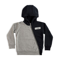 NUNUNU Hthr Grey/Black Rainbow Dude Patch Zip Hoodie