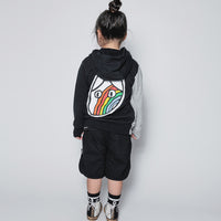 NUNUNU Hthr Grey/Black Rainbow Dude Patch Zip Hoodie