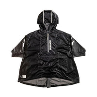 NUNUNU Black Nylon Rain Poncho [Shiney]