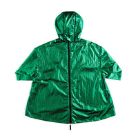 NUNUNU Moss Green Nylon Rain Poncho [Shiney]