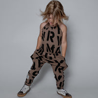 NUNUNU Earth Brown Abc Collar Overall