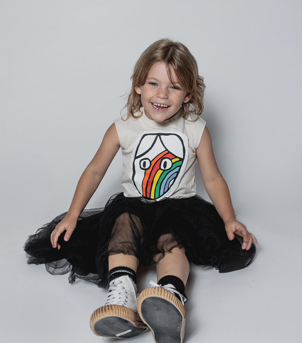 NUNUNU Natural/Black Magic Rainbow Dude Dress