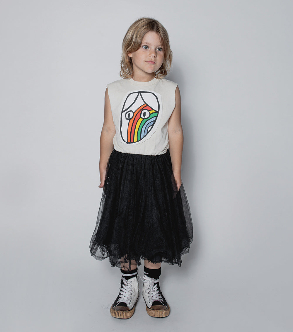 NUNUNU Natural/Black Magic Rainbow Dude Dress