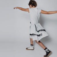 NUNUNU Ice Grey U Have Mail Layered Dress