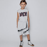 NUNUNU Ice Grey U Have Mail Layered Dress