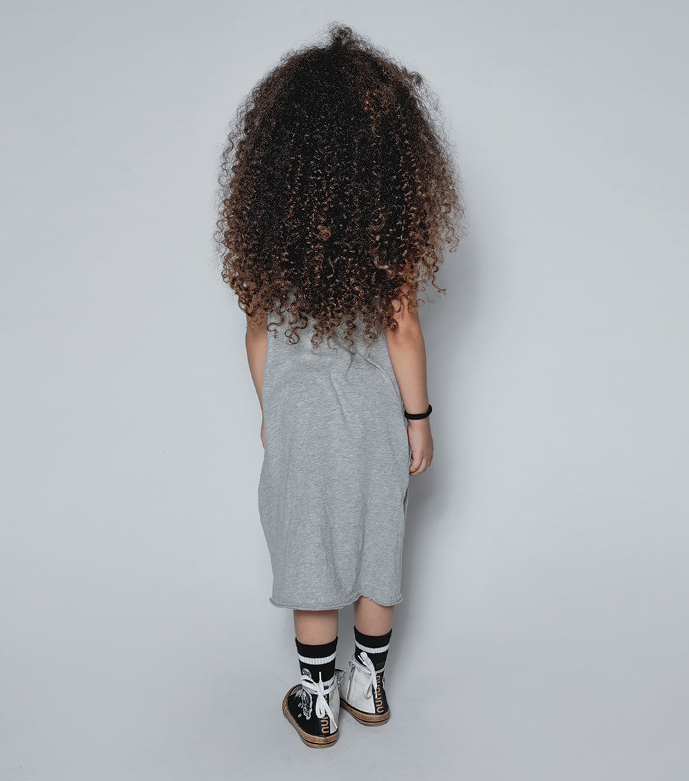 NUNUNU Heather Grey Bolt Patch Tank Dress