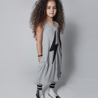 NUNUNU Heather Grey Bolt Patch Tank Dress